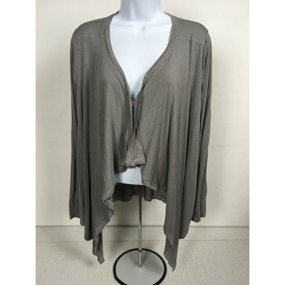Lane Bryant Womens Open Front Cardigan Size 14 16 Gray Long Sleeves